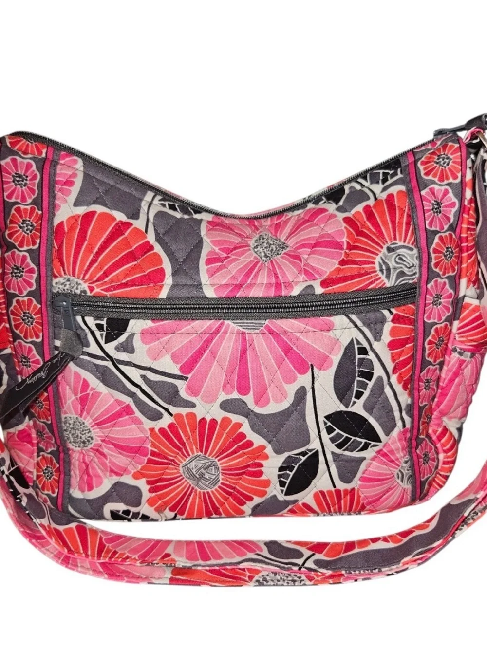 Vera Bradley Zinnia Floral Crossbody Bag in Pink and Red